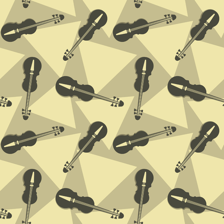 Geometric seamless pattern with violins. Vector illustrationのイラスト素材