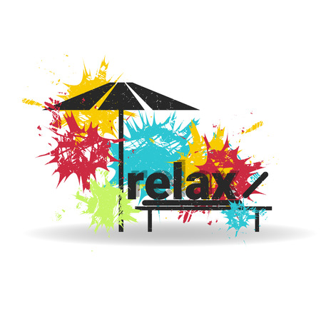 Grunge banner of relax concept. Color spots. Vector illustrationのイラスト素材