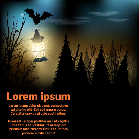 Halloween poster with place for text.のイラスト素材
