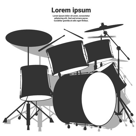 Drum set isolated Vector illustrationのイラスト素材