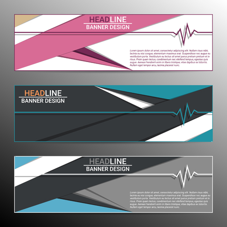 Infographic banner with place for text for poster, flyer and web design. Wave symbol. Vector illustrationのイラスト素材