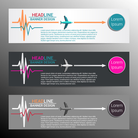 Infographic banner templates with place for text. Air travel concept. Vector illustrationのイラスト素材
