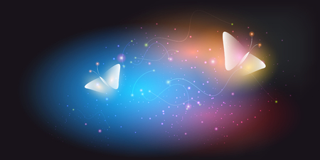 Valentine's Day background with butterflies and hearts. Vector illustrationのイラスト素材
