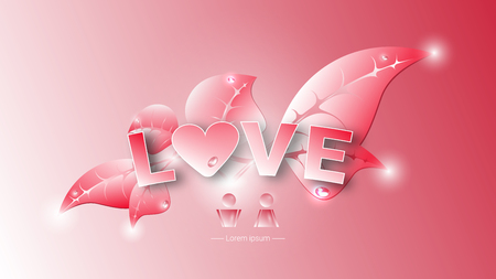 Love text. Valentine's day conception. Vector illustrationのイラスト素材