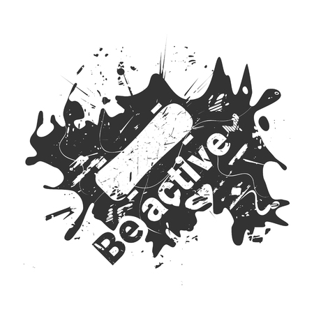 Skateboard. White object on black background. Grunge vector illustrationのイラスト素材