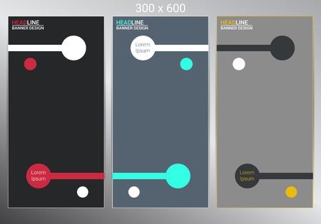 Infographic banner templates with place for text in different colors. Vector illustrationのイラスト素材