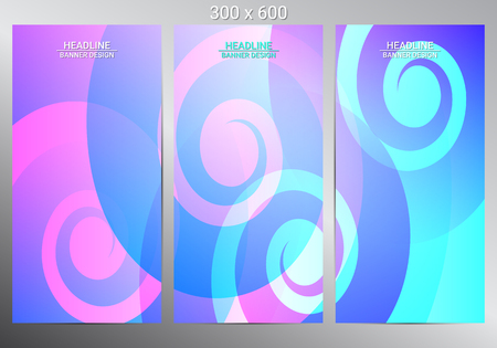 Set of abstract vector banners with place for text. Vector illustrationのイラスト素材