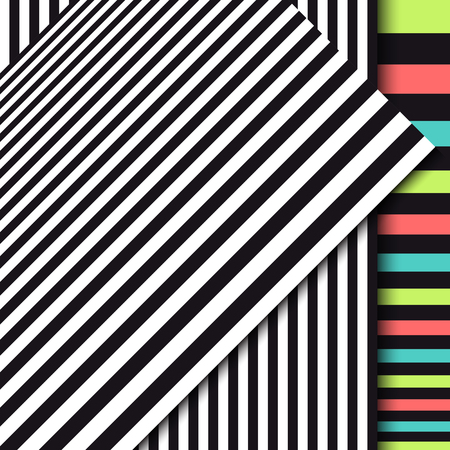 Abstract striped background. Diagonal, vertical and horizontal lines. Vector illustrationのイラスト素材