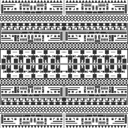 Seamless decorative geometric pattern. Black and white. Abstract background. Vector illustration
