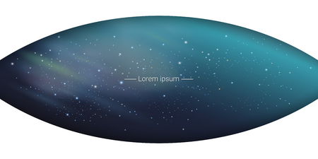 Starry sky and Northern lights. Winter backdrop. Vector illustration.のイラスト素材