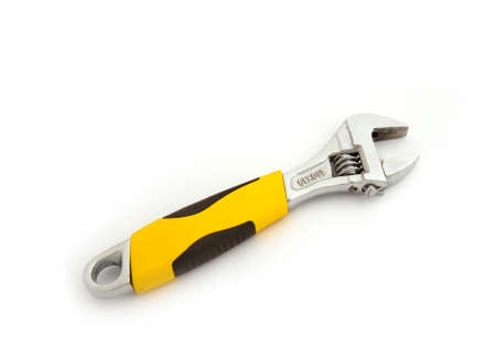 Adjustable spanner (monkey spanner) isolated over white
