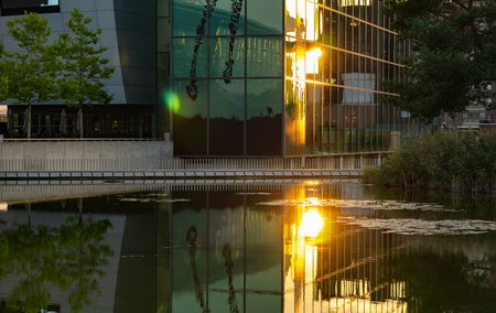 Contemporary buildings at the Volkswagen Autostadt. Wolfsburg, Germanyのeditorial素材
