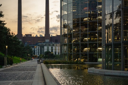 Contemporary buildings at the Volkswagen Autostadt. Wolfsburg, Germanyのeditorial素材