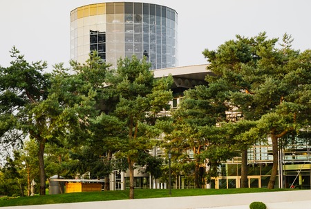 Contemporary buildings at the Volkswagen Autostadt. Wolfsburg, Germanyのeditorial素材