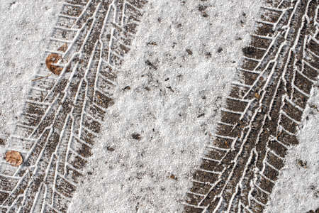 Tire tracks in the snow