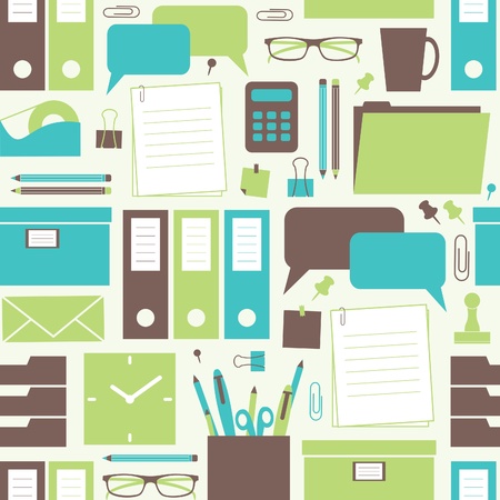 Seamless pattern with office related items.のイラスト素材