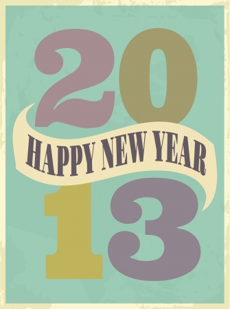 Vintage style design for New Year greeting card のイラスト素材