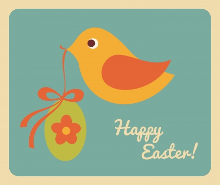 Retro style design for Easter greeting card.のイラスト素材