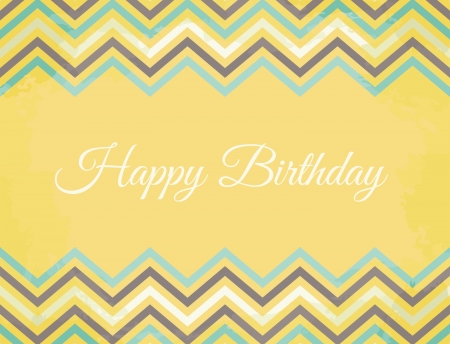 Vintage Birthday greeting card with chevron decoration のイラスト素材