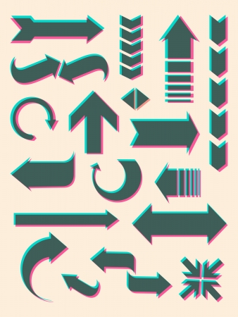 A set of arrows with 3d effectのイラスト素材