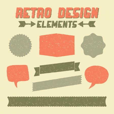 Retro style textured design elements with copy space.のイラスト素材