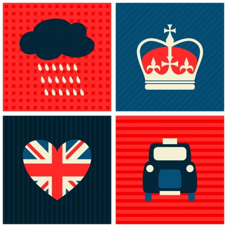 A set of greeting cards with London symbols.のイラスト素材