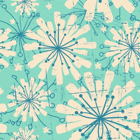 Seamless abstract pattern with white flowers.のイラスト素材