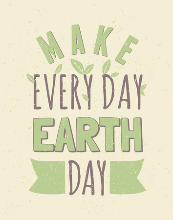 Typographic design poster for Earth Day のイラスト素材