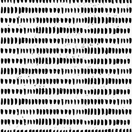 Hand drawn style seamless pattern. Vintage abstract repeat pattern in black and white.のイラスト素材