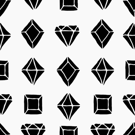 Seamless tiling pattern with diamond silhouettes in black and white.のイラスト素材