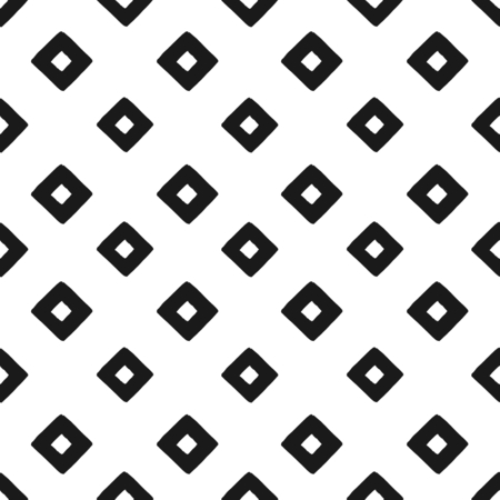 Hand drawn black and white geometric seamless repeat pattern. Monochrome wet brush strokes texture.のイラスト素材
