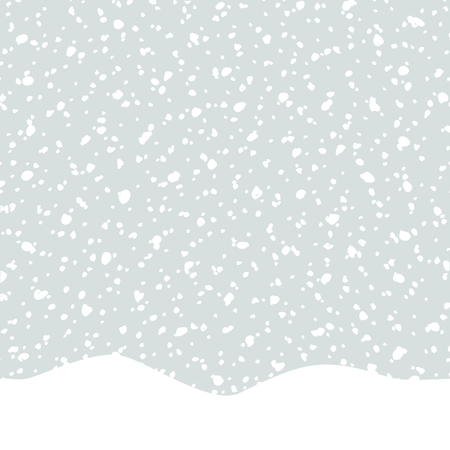 Seamless repeat pattern with falling snow in white and light gray. Winter textile, wall art, wrapping paper, wallpaper design.のイラスト素材
