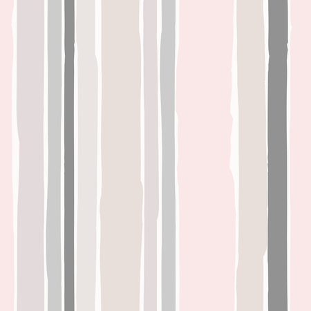 Seamless repeating pattern with hand drawn stripes in pastel colors on cream background.のイラスト素材
