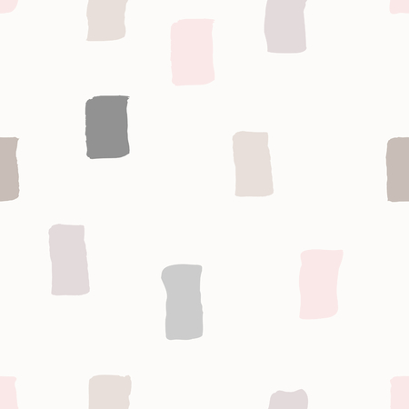 Seamless repeating pattern with hand drawn elements in pastel colors on cream background.のイラスト素材