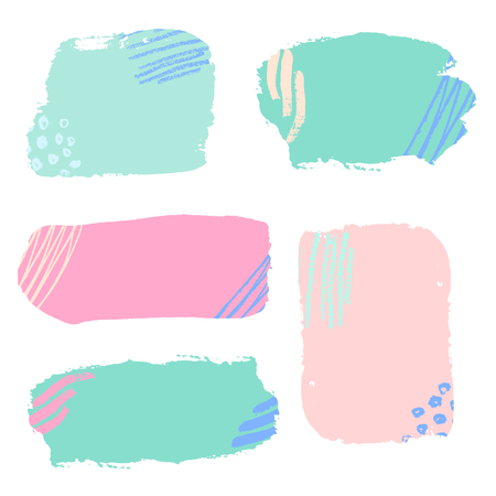 A set of colorful brush strokes, isolated vectorのイラスト素材