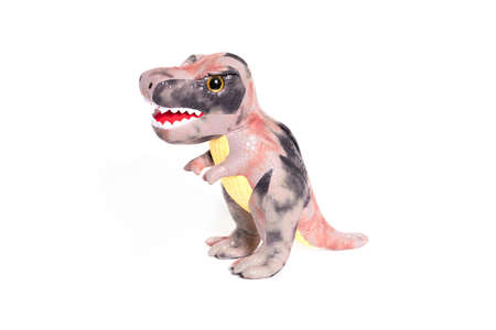 Plush toy dragon isolated on white backgroundの写真素材