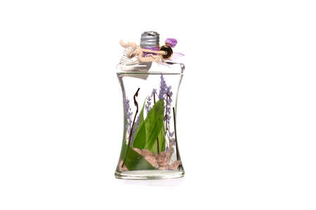 Souvenir sea bottle isolated on white background.の写真素材
