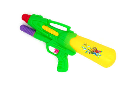Toy Water Gun on white background. high quality photoの写真素材
