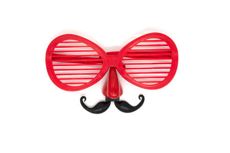 Funny extravagant party goggles on a white background. high quality photoの写真素材