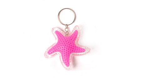 Key ring in a star shape isolated on a white background