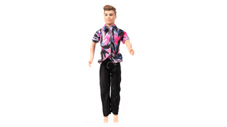 Male doll toy isolated on white background.の写真素材