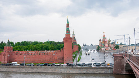View of the Moscow Kremlin in the afternoon. Russiaの写真素材