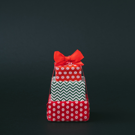 Creative layout of gift boxes. Shopping background. Minimal Black Friday sale concept.の写真素材