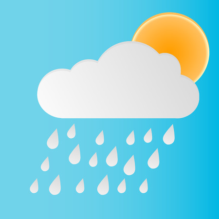 Rain cloud sun icon. Vector icons for weather forecasting.のイラスト素材