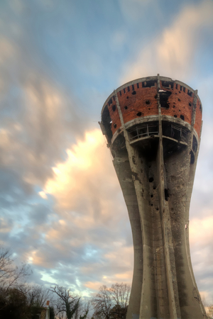 Water tower in Vukovarの写真素材