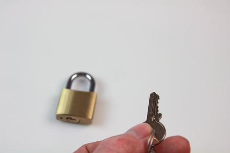 Key with lock padの写真素材