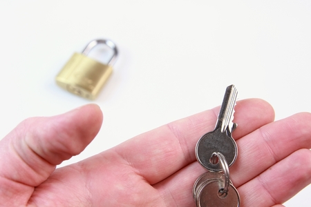 Hand with keyの写真素材