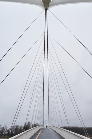 Suspension bridge in city Osijekの写真素材