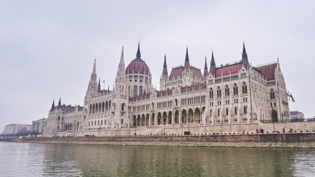 Hungarian Parliament building in city Budapest in Hungary.のeditorial素材