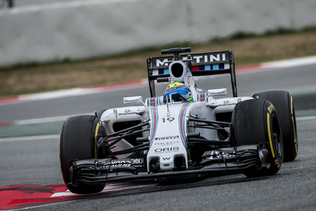 Driver Felipe Massa Formula One Test Days of 2015 pre-season at Circuit de Barcelona-Catalunya. Montmelo, Spain.のeditorial素材